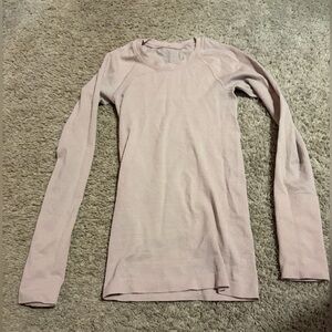 lululemon athletica Long Sleeve Tee in Light Pink